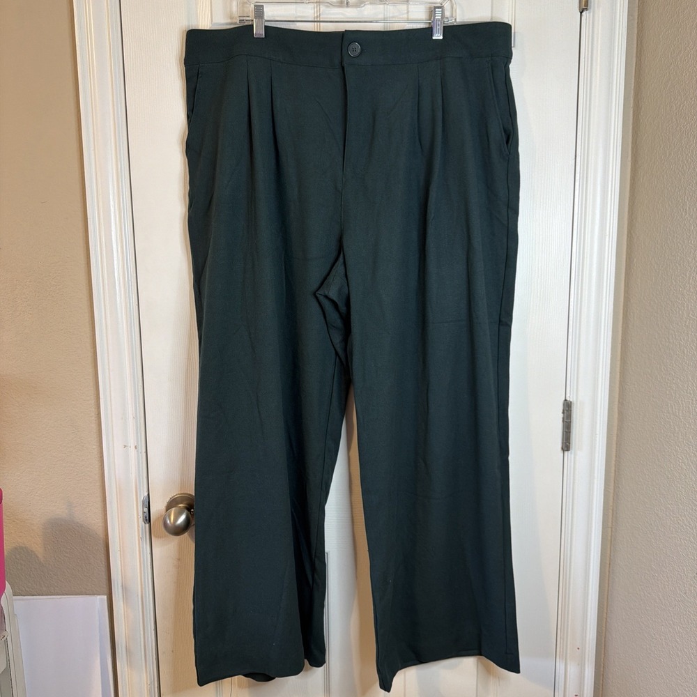 NWT Torrid Set Of 2 Women's Brushed Twill Wide Leg Pants Size 20R Maroon & Green - Picture 13 of 16